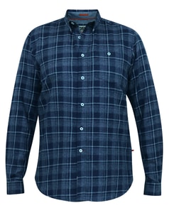 D555 Sonny Langarmhemd mit Karomuster, Marineblau